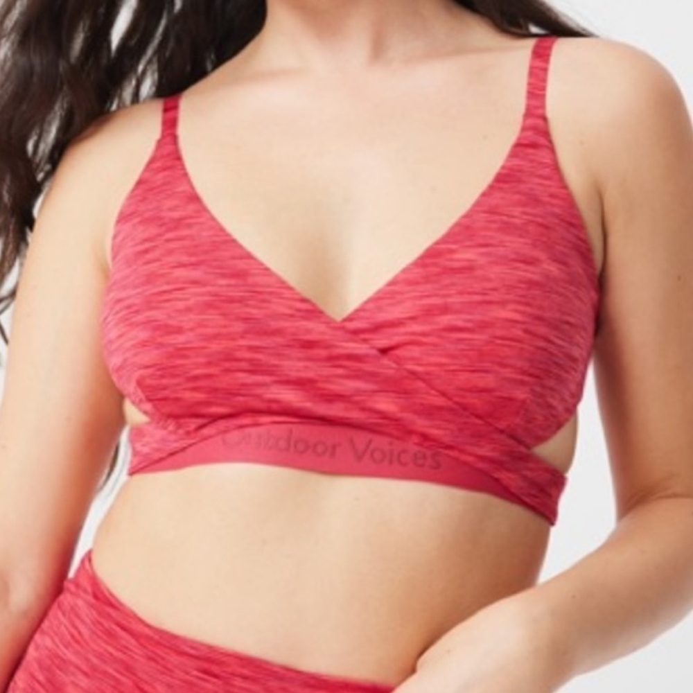 Outdoor Voices Women's Heathered Red Sports Bra